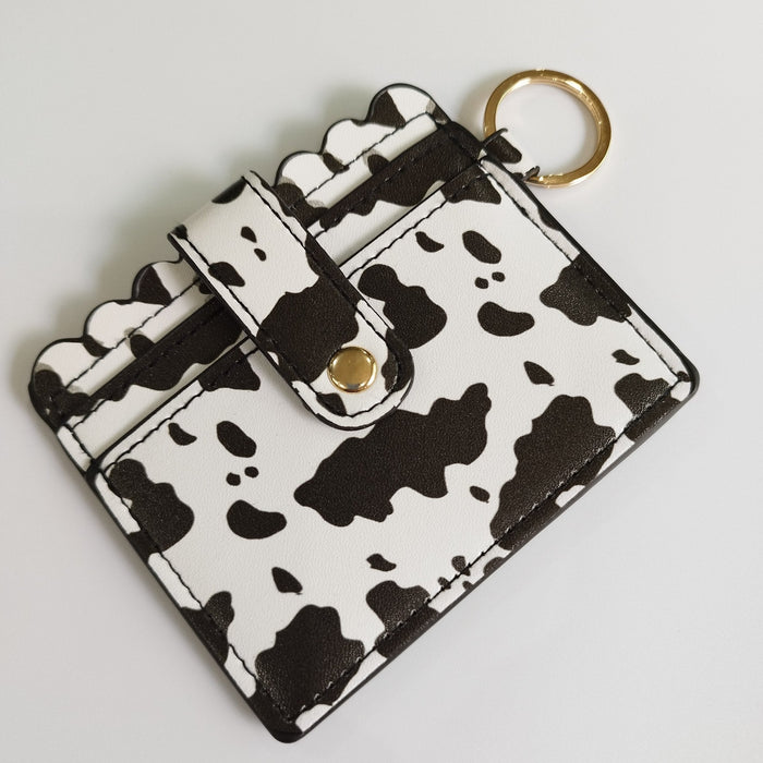 Wholesale Cow Pattern Leather Card Holder Keychain JDC-KC-JinHan002