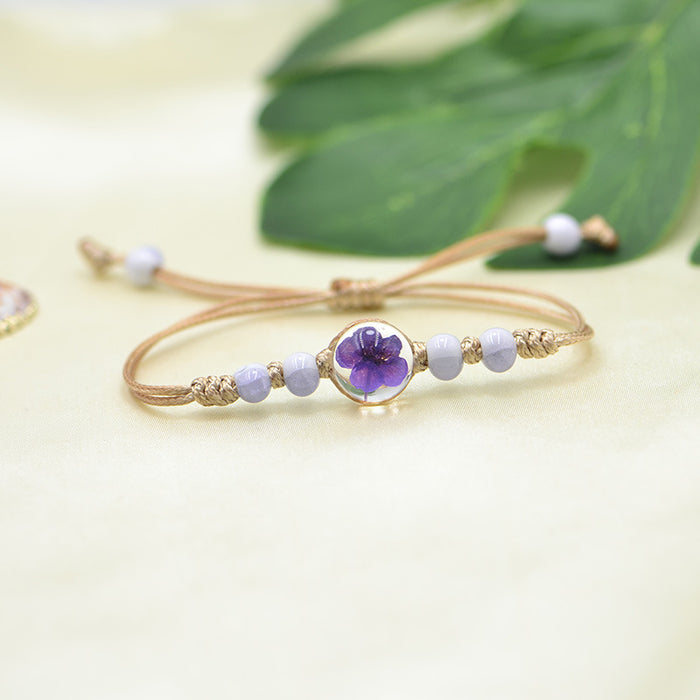 Wholesale Ball Dried Flower Plant Real Flower Bracelet