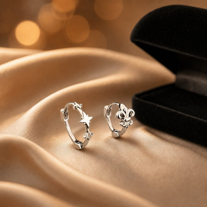 Wholesale Alloy Asymmetric Star Moon Butterfly Earrings Sweet Cool Retro Style Jewelry Accessory