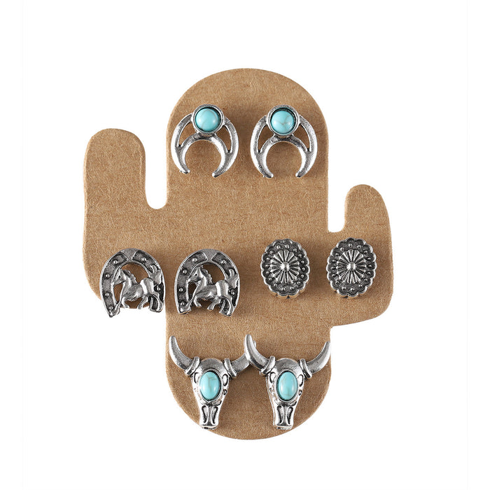 Wholesale 2pcs vintage multi-style suit earrings