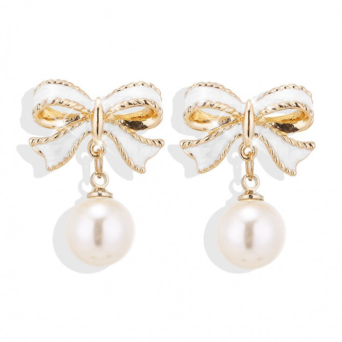 Wholesale New s925 silver needle drop oil  earrings pearl earrings