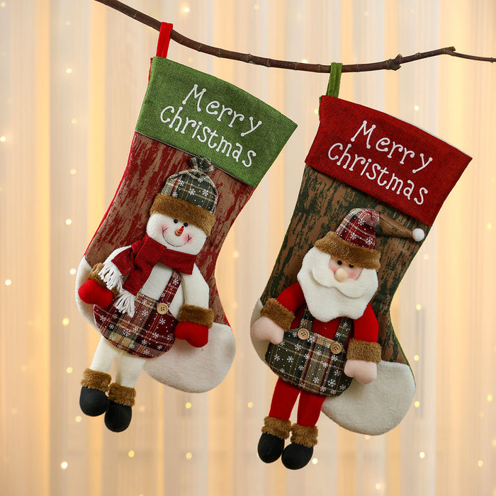 Wholesale Oversized Hanging Leg Letter Christmas Stocking Cartoon Christmas Stocking Christmas Stocking Christmas Stocking Gift Gift Decorations