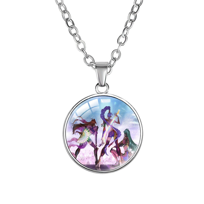 Wholesale KPOP Anime Crystal Pendant choker necklace