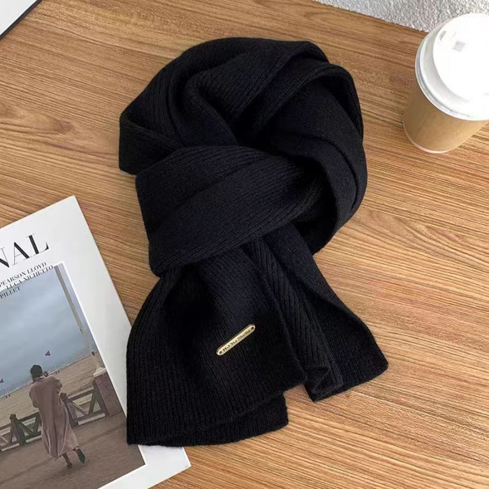 Wholesale Wool Knitted Solid Color Thick Warm Scarf JDC-SF-Jieh003