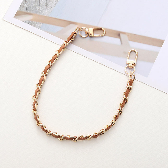 Wholesale Pearl Handheld Chain DIY Mobile Phone Case Accessories Metal Chain Keychains JDC-KC-GL003