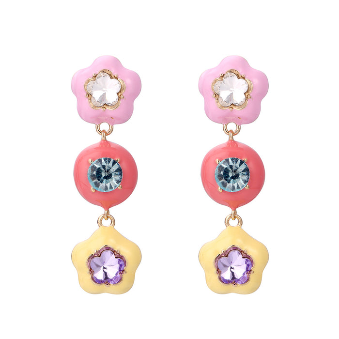 Wholesale Irregular Metal Color Diamond Combination Earrings JDC-ES-KenJie006