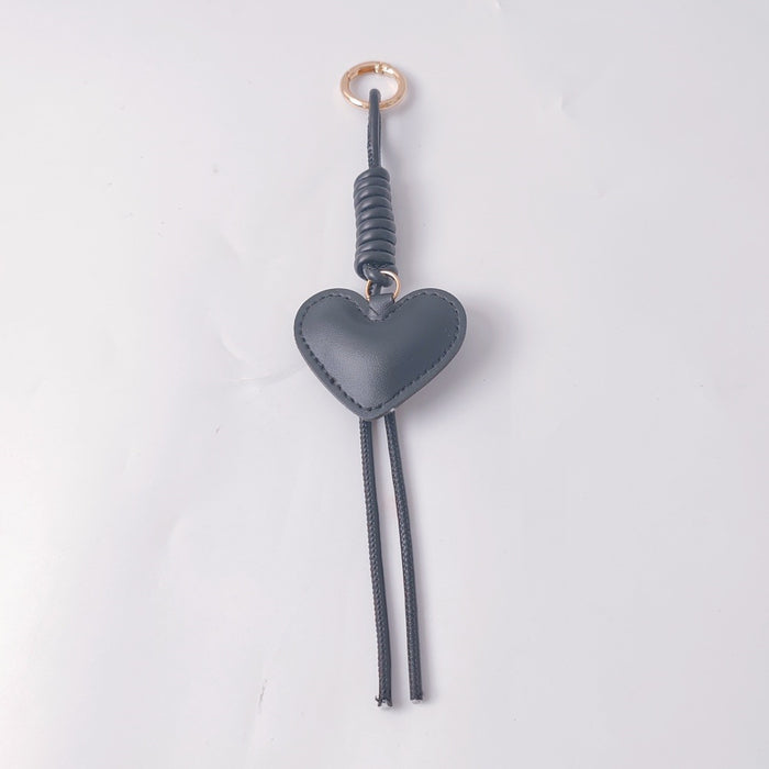 Wholesale Trendy PU Heart Bag Charm Keychain With Leather Rope Fashion Car Decoration And DIY Craft Accessory