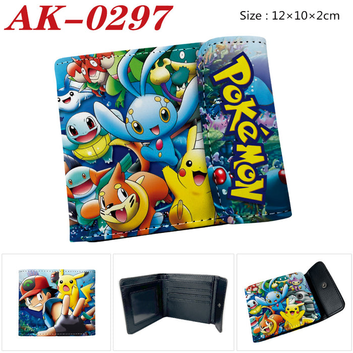 Wholesale Anime Snap Button PU Leather Short Wallet Unisex Card Coin Purse Trendy Boutique Gift