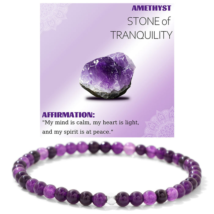 Wholesale 4mm stone bead bracelet with color retaining silver beads tiger' s eye and volcanic stone beads