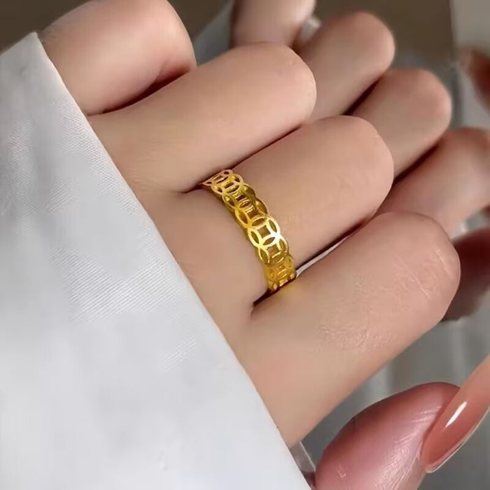 Wholesale Vintage plain ring, niche, light luxury, adjustable opening
