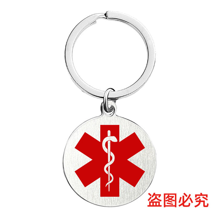 Wholesale Medical Symbol Snake Caduceus Creative Metal Keychains JDC-KC-GangGu055