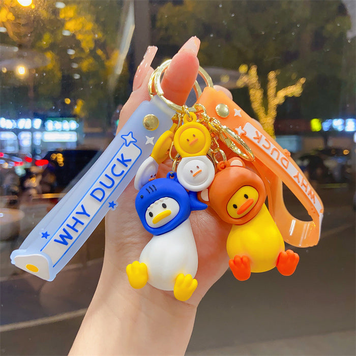 Wholesale Creative Cartoon Crooked-Neck Duck Fun Keychain