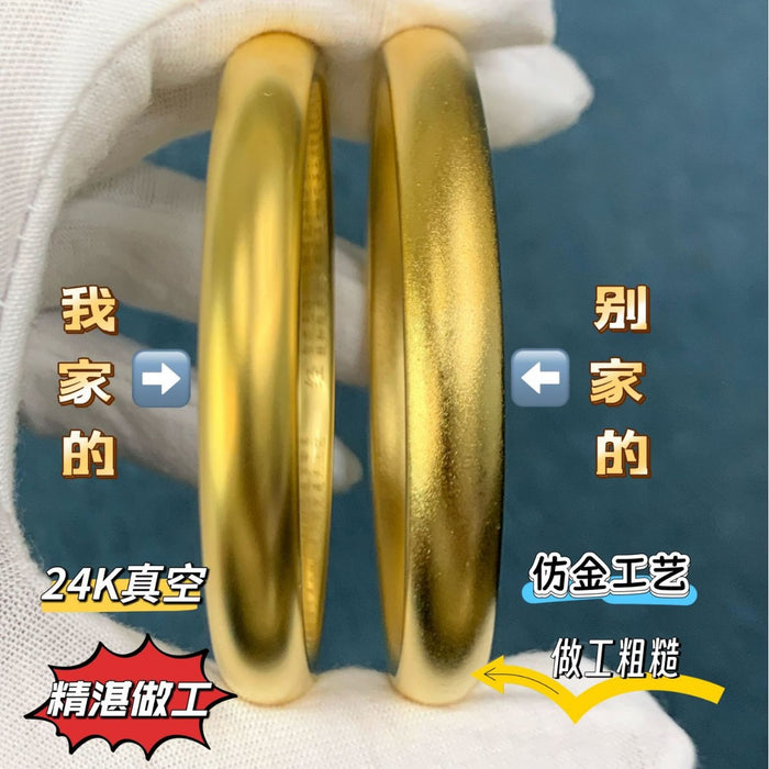 Wholesale Gold Plated New Chinese Style Plain Tire Bracelet 10Mm Women S Vintage Jewelry Gift Everyday Wear Boutique Resale