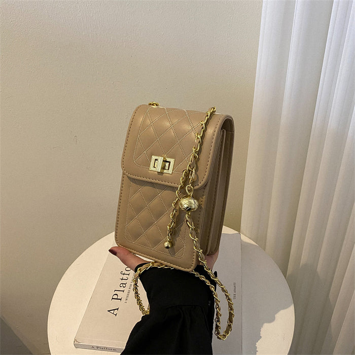 Wholesale Rhombus Chain PU Leather Small Crossbody Bag Trendy Street Style Fashion Accessory Gift Resale