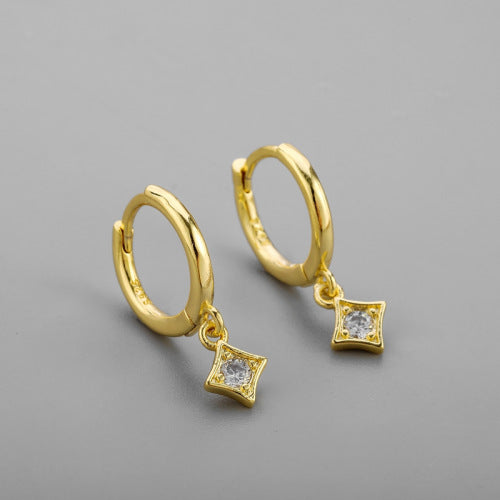 Wholesale Round Zircon Row of Diamond Earrings