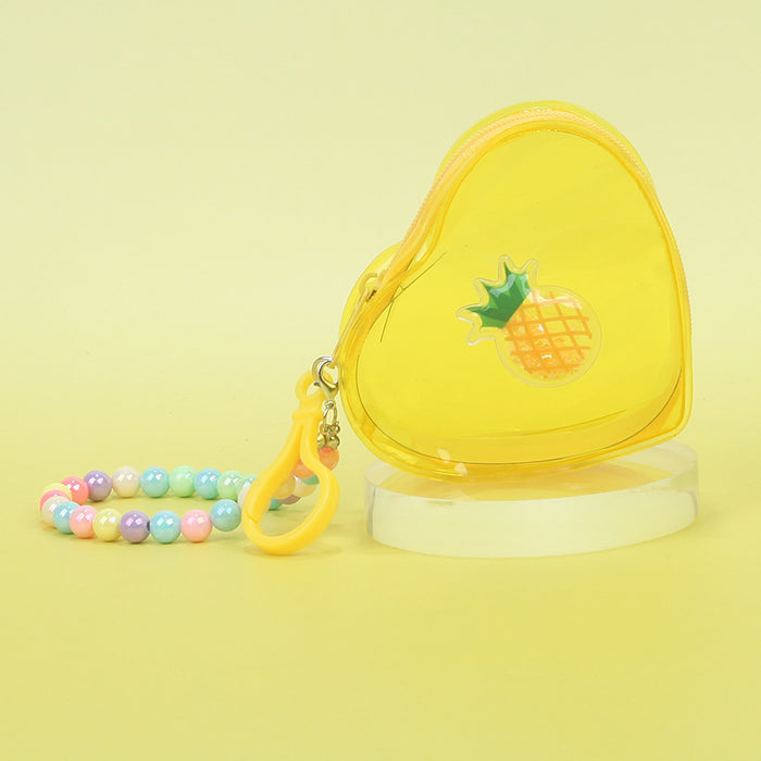 Wholesale Trendy Transparent PVC Jelly Coin Purse In Banana Color Portable Small Storage Pouch With Keychain Cute Everyday Bag Charm For Resale