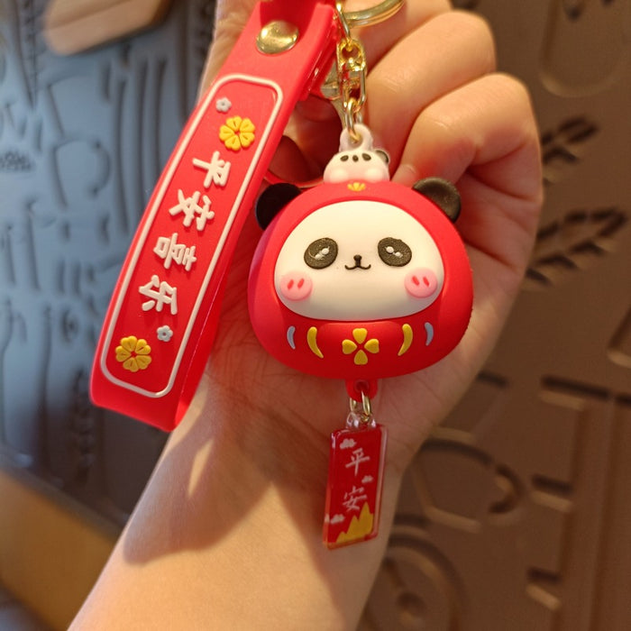 Wholesale Panda Cute 3D Doll Silicone Keychain JDC-KC-MingT128