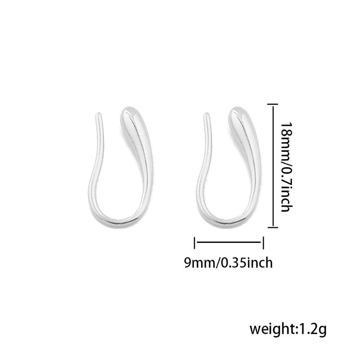 Wholesale Minimally designed copper water drip ear hook with a small and exquisite temperament, high-end jewelry wholesale