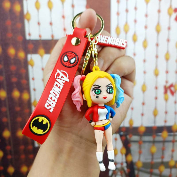 Wholesale Superhero Ugly Harley Quinn Key Chain Student Couple Doll Key Pendant Bag Pendant Key Chain JDC-KC-YYi016