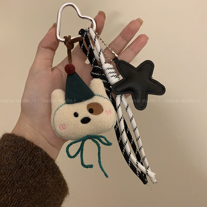 Wholesale Cute Plush Bear Pendant  Climber Rope Hand Rope Cartoon Doll Bag Hanging Car Keychain