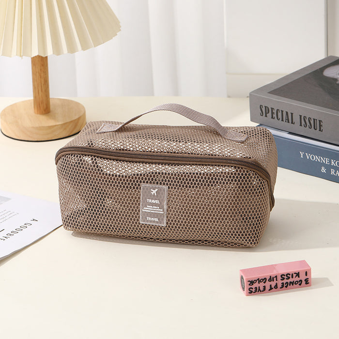 Wholesale Chic Mesh Cosmetic Bag Travel Multipurpose Organizer Handbag For Cosmetics Storage