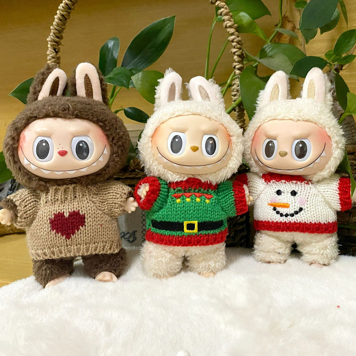 Wholesale pendant baby three-year-old little rabbit wearing a Christmas sweater Christmas doll coat