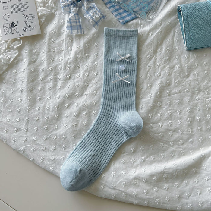 Wholesale Bow tie socks, long tube pile socks