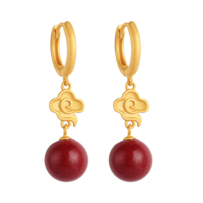 Wholesale Red Light Luxury Retro Earrings