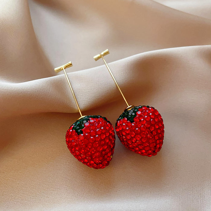 Wholesale Alloy Cherry Earrings Cute Design Fashion Jewelry Accessory