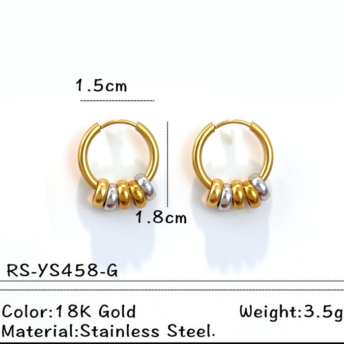 Wholesale Stainless Steel Color Matching Luxury Hoop Earrings