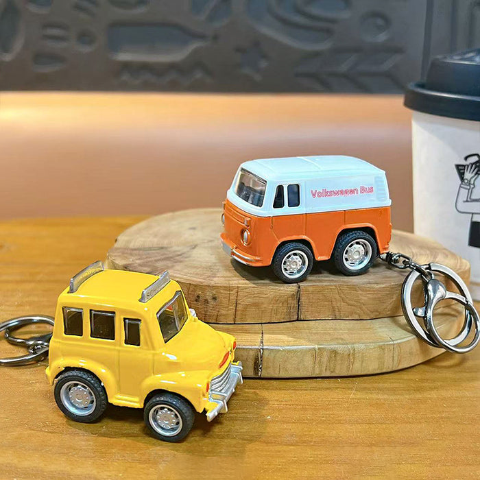 Wholesale Pull-Back Alloy Bus Model Keychain