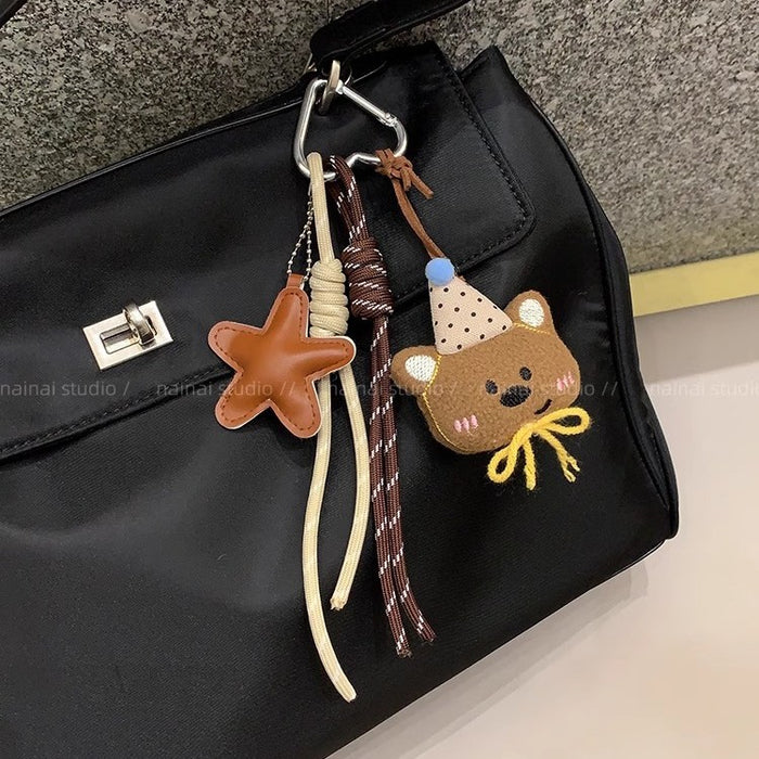 Wholesale Cute Plush Bear Pendant  Climber Rope Hand Rope Cartoon Doll Bag Hanging Car Keychain