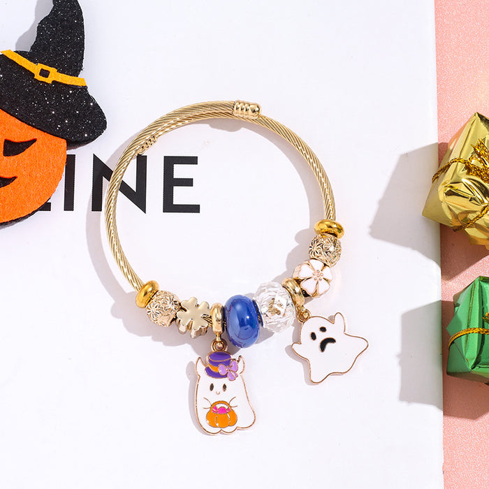 Wholesale Cartoon Stainless Steel Bracelet Magic Hat Witch Design MOQ≥2