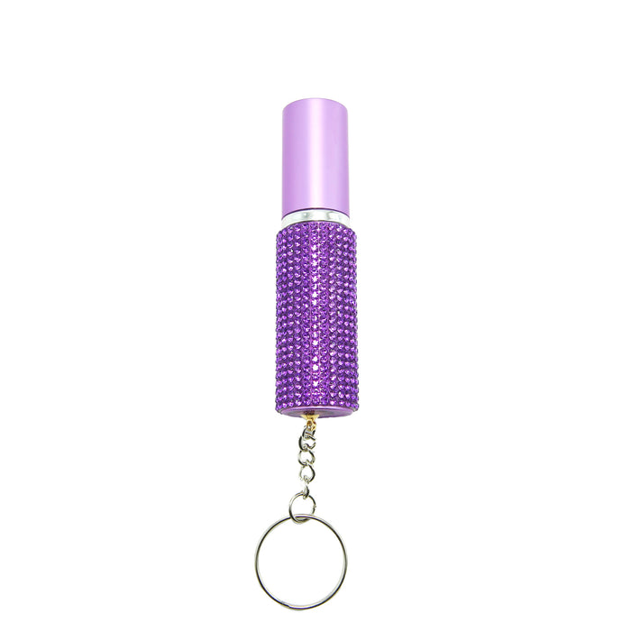 Wholesale Modern Alloy Rhinestone Perfume Bottle Keychain Pendant Portable 5Ml Atomizer Car Key Accessory For Women