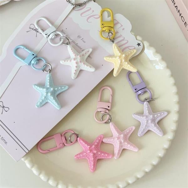 Wholesale Cute 3D Starfish Keychain Cartoon Bag Charm Gift Summer Accessory