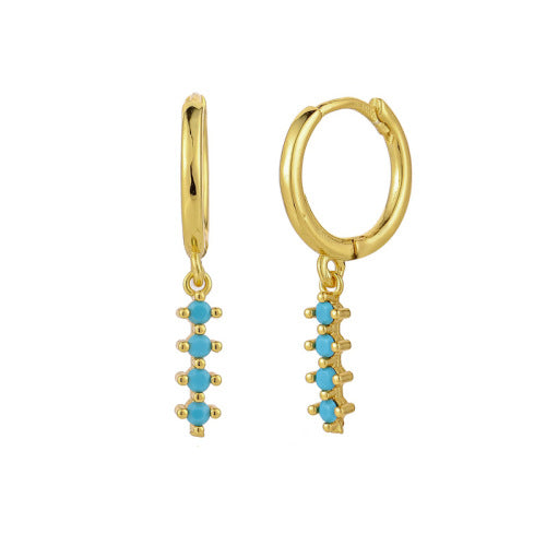 Wholesale Round Zircon Row of Diamond Earrings