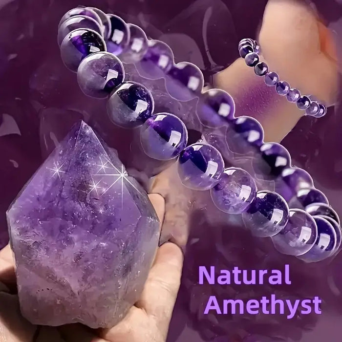 Wholesale Natural Amethyst Handmade Elastic Bracelet