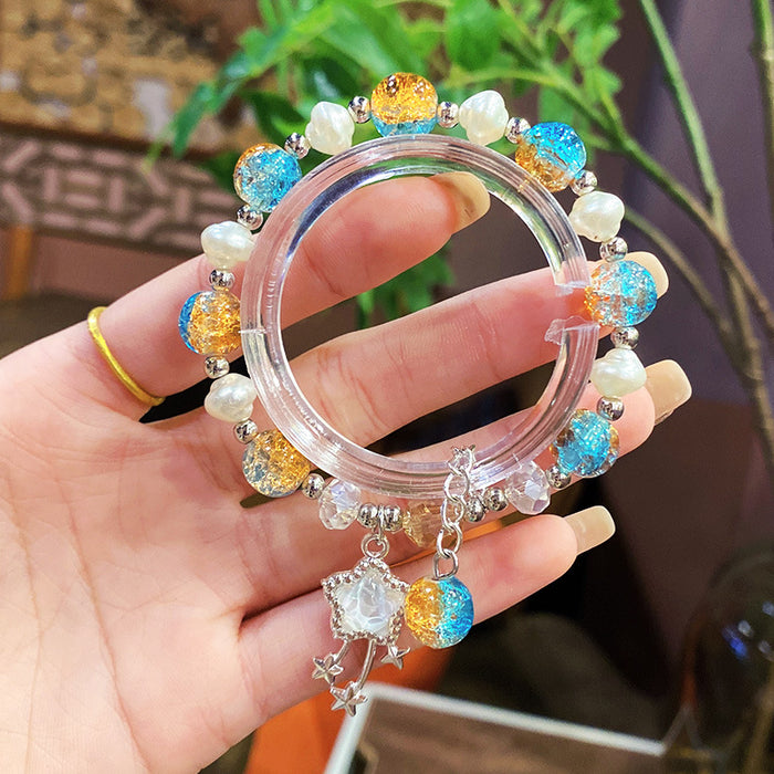 Wholesale Star Glass Bead Bracelet Chic Forest Sweet Theme Fashion Jewelry Accessory MOQ≥3
