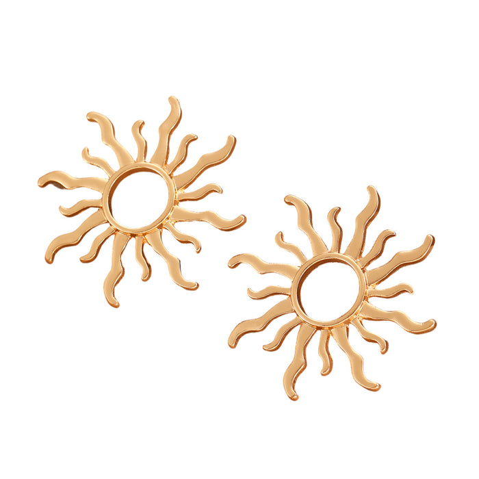 Wholesale Exaggerated Design High-End Sun Earrings Sunflower Earrings Women's Earrings