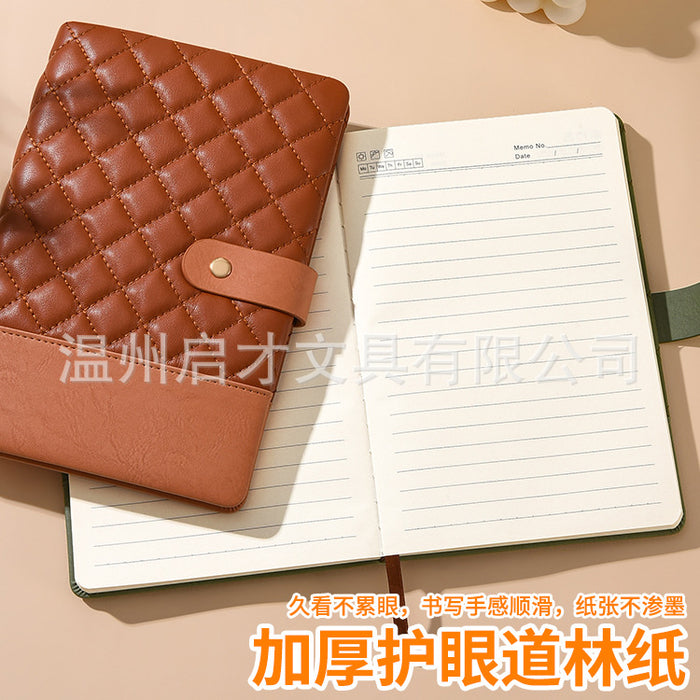Wholesale Notebook Pu Spliced Rhombus Hand Ledger Creative High-Value Business Notepad