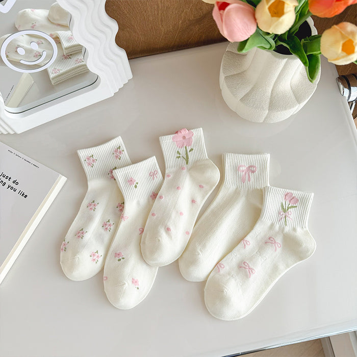 Wholesale Socks for children, pure cotton short socks, summer thin, versatile, anti odor, white, low cut