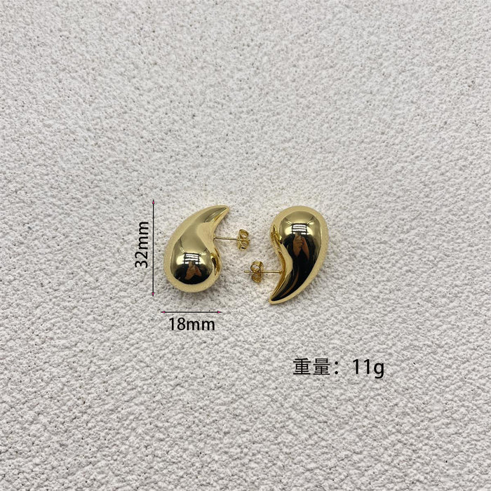 Wholesale Fashionable and high-end gold water droplet hollow earrings sell well, niche design earrings, temperament earrings