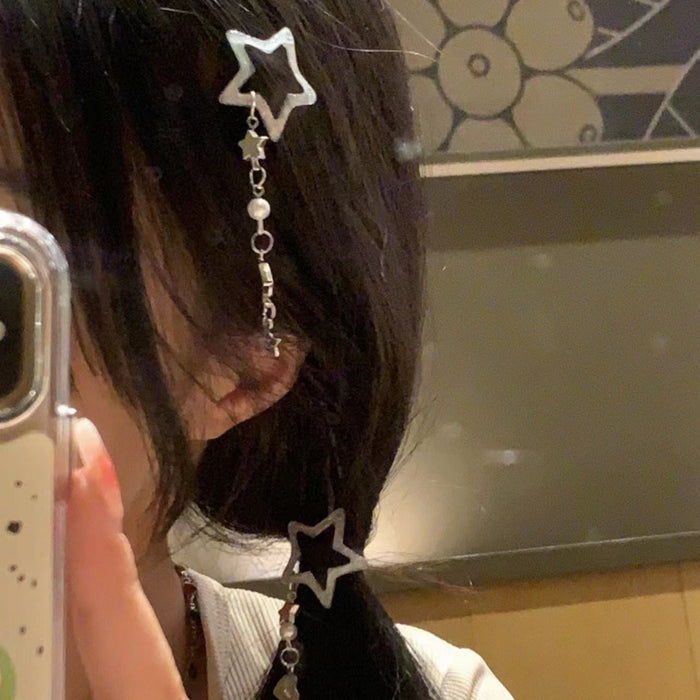 Wholesale Five-pointed Star Tassel Hairpin Pendant Chain Side Hairpin Hair Accessories