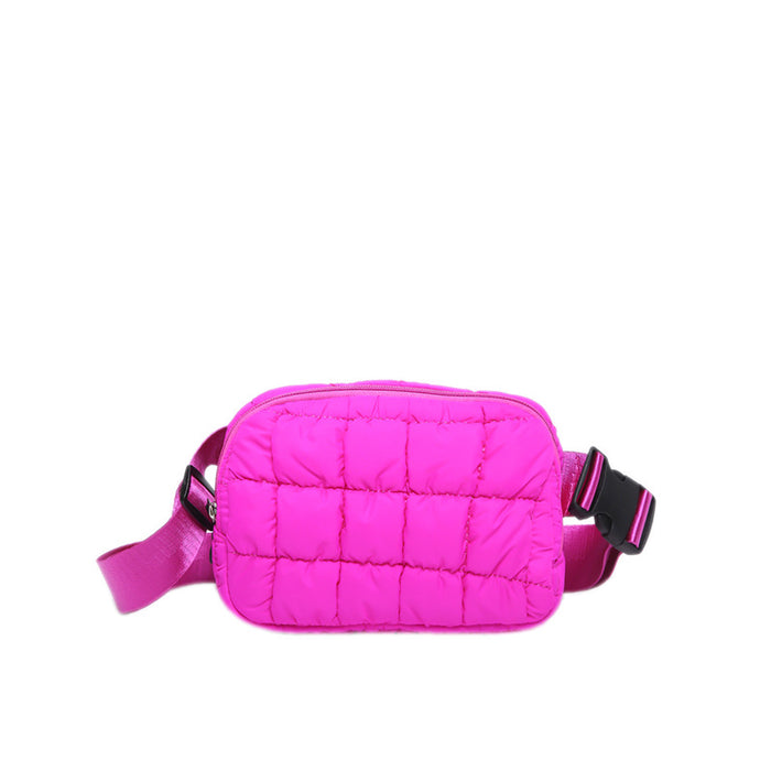 Wholesale Waist Bag Oblique Cycling Bag Candy Color Plaid JDC-SD-PuHui006