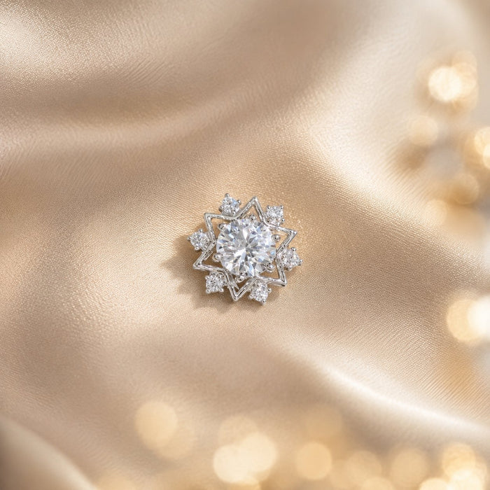 Wholesale Six-Pointed Star Zircon Earrings Sparkling Colored Diamond Studs