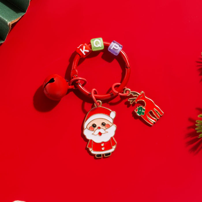 Wholesale Christmas  Metal Keychain Cute Cartoon Design