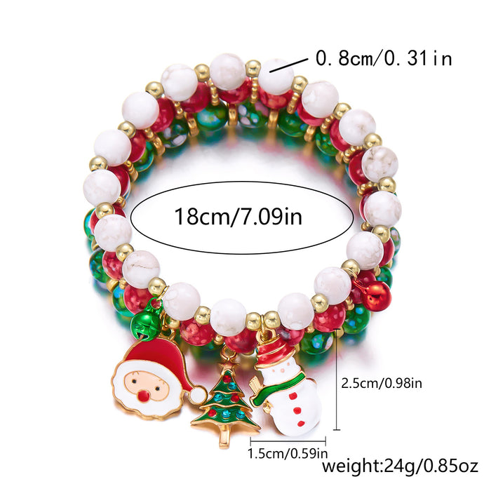 Wholesale Christmas Color Beaded Bracelet suit Christmas Tree  Christmas Gift Box All-match Design Bracelet