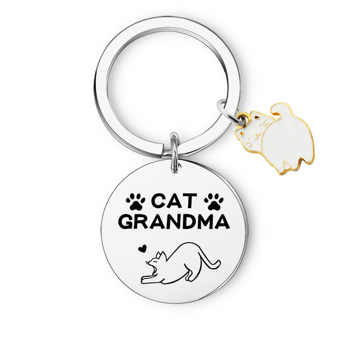 Wholesale Cute Cat Stainless Steel Keychain JDC-KC-JinZ001