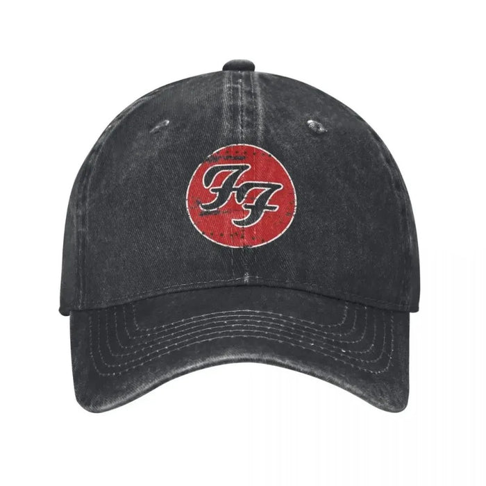 Wholesale Retro Rock Band Printed Baseball Cap Adjustable Black Curved Brim Dome Hat