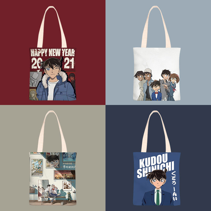 Wholesale Vertical square canvas shoulder bags with anime character print